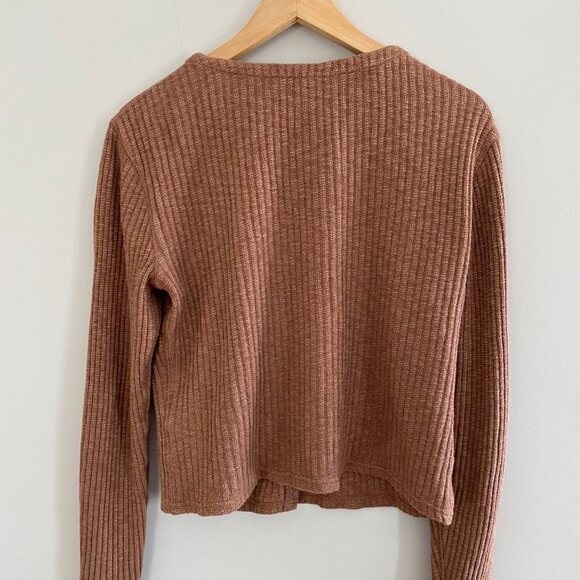 The Cozy Rib Cardigan - Carob Brown, size M - Picture 3 of 4